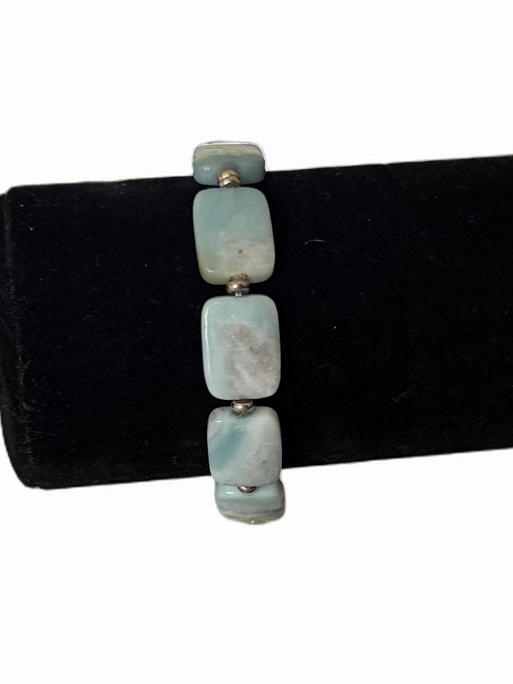 Amazonite Stretch Bracelet Aqua Natural Stone Beaded Bracelet | Boho Minimalist